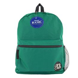 12 pieces 16" Green Basic Backpack - Backpacks 16"