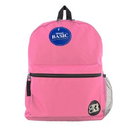 12 pieces 16" Fuchsia Basic Backpack - Backpacks 16"