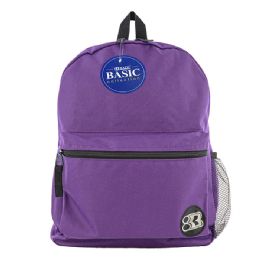 12 pieces 16" Purple Basic Backpack - Backpacks 16"