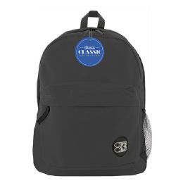 12 Wholesale 17" Black Classic Backpack