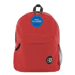 12 Wholesale 17" Red Classic Backpack