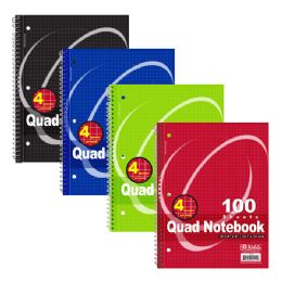 24 pieces 100 Ct. QuaD-Ruled 4-1" Spiral Notebook - Note Books & Writing Pads
