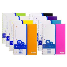 24 Wholesale W/r 70 Ct. 1-Subject Poly Cover Spiral Notebook