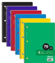 24 pieces C/r 70 Ct. 1-Subject Spiral Notebook - Note Books & Writing Pads