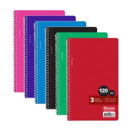 24 Wholesale C/r 120 Ct. 9.5" X 5.75" 3-Subject Spiral Notebook