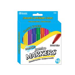24 Bulk 10 Classic Colors Broad Line Jumbo Washable Markers