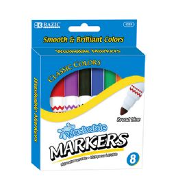 24 Wholesale 8 Colors Broad Line Jumbo Washable Markers