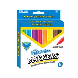 24 Wholesale 8 Colors Jumbo Triangle Washable Markers