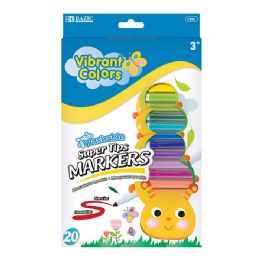 12 Wholesale 20 Color Super Tip Washable Markers