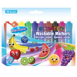 24 Wholesale 10 Colors Washable Scented Markers