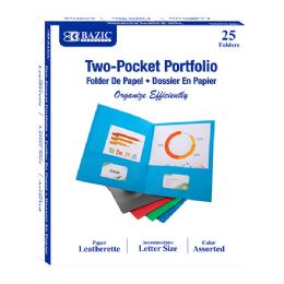 5 Bulk Premium Asst. Color 2-Pocket Portfolio (25/box)