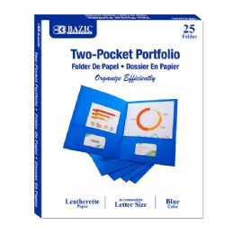 5 Wholesale Premium Blue Color 2-Pocket Portfolio (25/box)