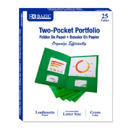 5 Bulk Premium Green Color 2-Pocket Portfolio (25/box)
