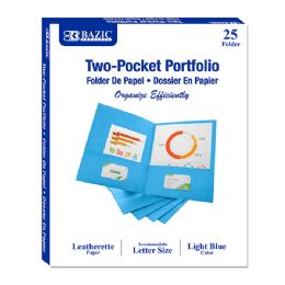 5 Wholesale Premium Light Blue Color 2-Pocket Portfolio (25/box)