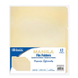 48 Wholesale 1/3 Cut Letter Size Manila File Folder (12/pack)