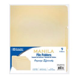 48 Wholesale 1/3 Cut Letter Size Manila File Folder (9/pack)