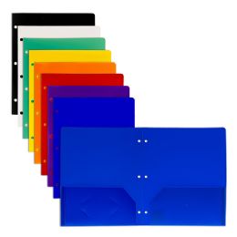 48 pieces Solid Color 2-Pocket Poly Portfolio - Folders & Portfolios