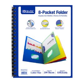 12 Wholesale Asst. Color 8-Pocket Folder