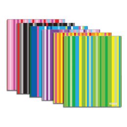 48 pieces Stripes 2-Pocket Poly Portfolio - Folders & Portfolios