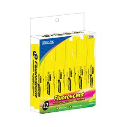 12 Wholesale Yellow Desk Style Fluorescent Highlighter (12/box)