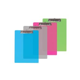 24 pieces Memo Size Plastic Clipboard W/ Low Profile Clip - Clipboards and Binders