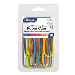 24 Wholesale Mega (100mm) Color Paper Clips (10/pack)