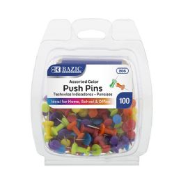 24 pieces Assorted Color Push Pins (100/pack) - Clips and Fasteners