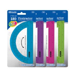 24 pieces Assorted Color Semicircular 6" Protractor - Rulers