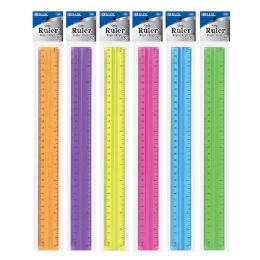 24 pieces 12" (30cm) Ruler W/ Handle Grip - Rulers
