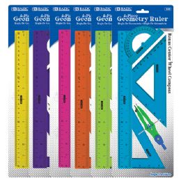 24 pieces 4-Piece Geometry Ruler Combination Sets W/ Center Wheel Compass - Rulers