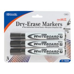 24 pieces Black Chisel Tip DrY-Erase Markers (3/pack) - Markers
