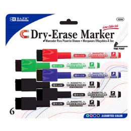 12 Bulk Assorted Colors Magnetic DrY-Erase Markers (6/pack)