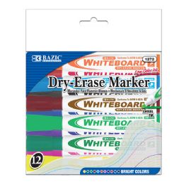 12 Wholesale Bright Colors Chisel Tip DrY-Erase Markers (12/box)