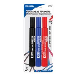 24 pieces Assorted Colors Chisel Tip Jumbo Permanent Markers (3/pk) - Markers