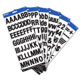 24 Wholesale 1" Black Color Alphabet & Numbers Stickers (346/pack)