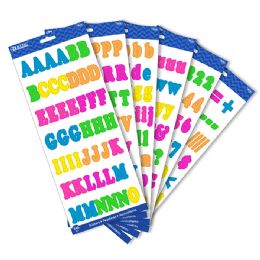 24 Bulk 1" Multicolor Alphabet & Numbers Stickers (346/pack)