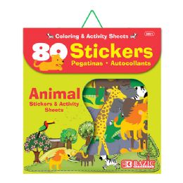 24 Wholesale Animal Series Assorted Sticker (80/bag)