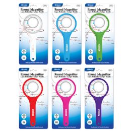24 pieces Asstd Color 3" Round 2x Handheld Magnifier - Magnifying  Glasses