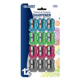 24 Wholesale Transparent Square Pencil Sharpener (12/pack)