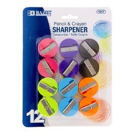 24 Wholesale Round Pencil Sharpener (12/pack)