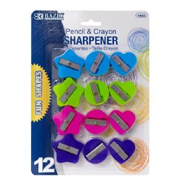 24 Wholesale Fun Shaped Pencil Sharpener (12/pack)