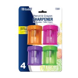 24 pieces Single Hole Sharpener W/ Round Receptacle (4/pack) - Sharpeners