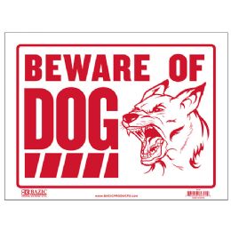 24 Bulk 9" X 12" Beware Of Dog Sign