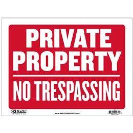 24 of 9" X 12" Private Property No Trespassing Sign