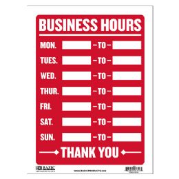 24 Bulk 9" X 12" Business Hours Sign