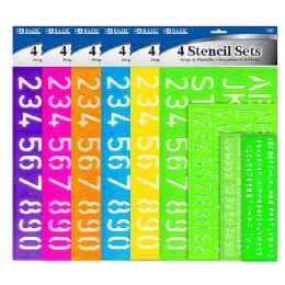 24 pieces 8, 10, 20, 30 Mm Size Lettering Stencil Sets (4/pack) - Office Accessories