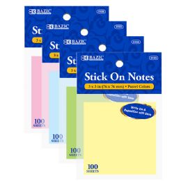 24 Wholesale 100 Ct. 3" X 3" Stick On Notes