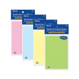 24 pieces 50 Ct. 4" X 6" Lined Stick On Notes - Sticky Note & Notepads