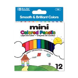 24 Bulk 12 Mini Colored Pencils