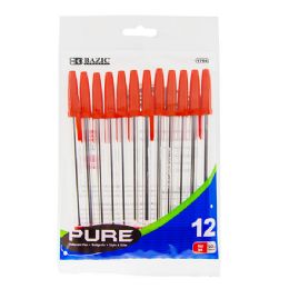 24 Wholesale Pure Red Stick Pen (12/pack)